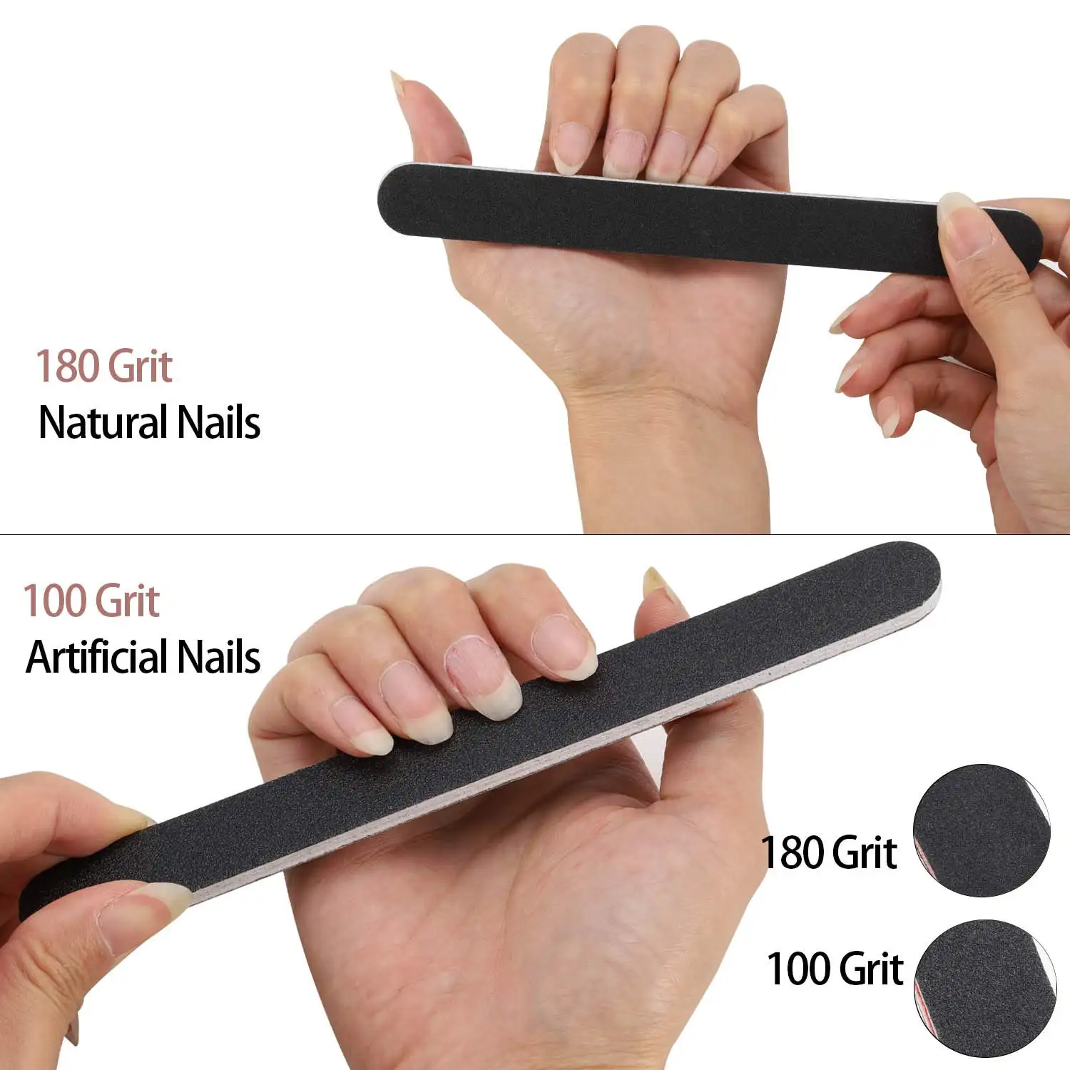 Customized Logo Nail Files With Anti-Slip Handle Finger Nail File For Woman Manicure Tools