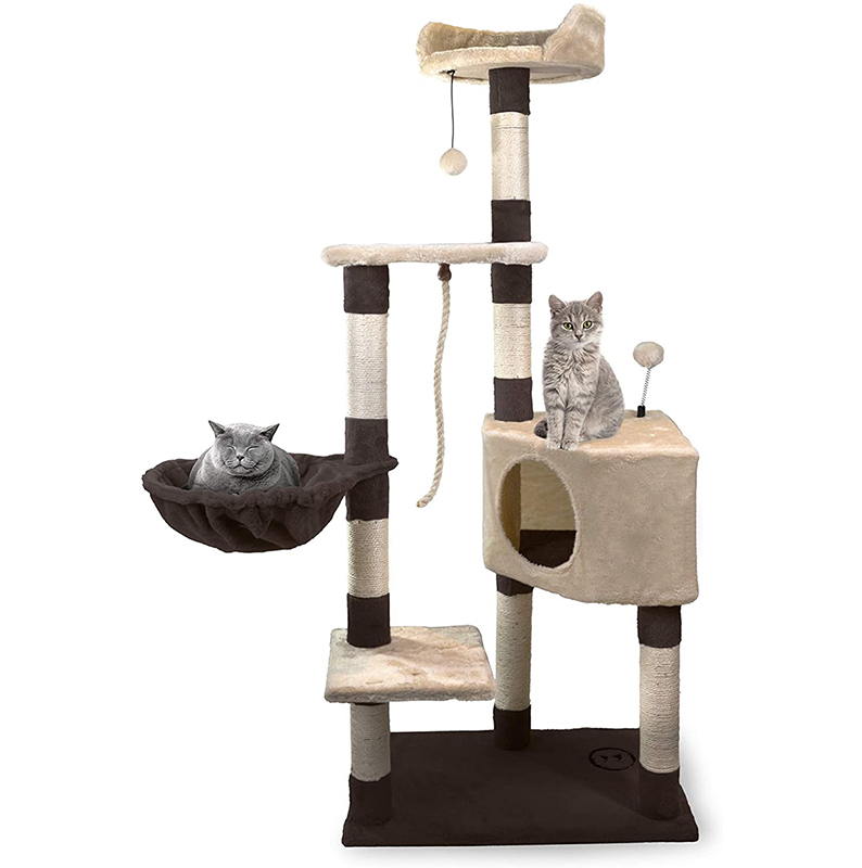 Новый дизайн, когтеточки и плюшевые подставки, котенок, центр, башня, оснащенное кошачьим деревом с корзиной