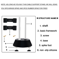 Support anti-vibrations en alliage d'aluminium avec barre en acier inoxydable, support absorbant les chocs pour câble d'alimentation audio HIFI