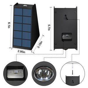 12 giờ thời gian làm việc <span class=keywords><strong>Led</strong></span> Tường Ngoài Trời Đèn năng lượng mặt trời không thấm nước tường sân vườn trang trí chiếu sáng cho biệt thự hiên cầu thang hành lang - Product Image 3