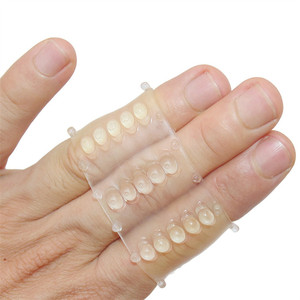 Venta caliente de plástico cristal condón pene manga 6 piezas dedo <span class=keywords><strong>condones</strong></span> Anillo para el pene conjunto - Product Image 2