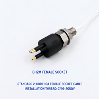 Connecteur sous-marin étanche HYSF SUBSEA IL2F standard 2 broches femelle en ligne 10A en aluminium et acier inoxydable pour câble sous-marin