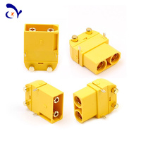 Connecteur Amass Original XT90PW 2 broches 45A-90A à courant élevé plaqué or, montage horizontal sur circuit imprimé, prise à angle droit pour trottinette électrique et BMS