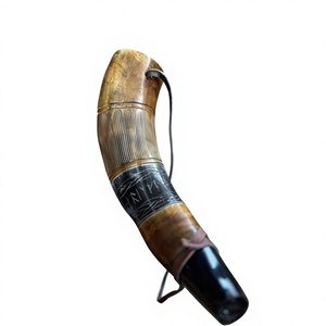 Corne de buffle naturelle, corne de souffleur viking, corne de guerre médiévale fabriquée à la main - Product Image 1