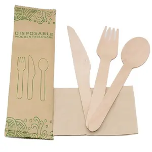 disposable individually wrapped wooden spoon Birchwood Wooden Cutlery