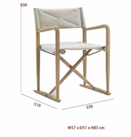 Chaise pliante d'extérieur en alliage d'aluminium pour hôtel, style villa nordique, imperméable, protection solaire, chaise de directeur haut de gamme en teck, usage commercial et camping
