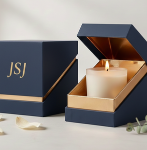 Boîte cadeau de luxe pour bougies avec bordure gaufrée, emballage en carton rigide personnalisé avec <span class=keywords><strong>logo</strong></span> pour marques traditionnelles - Product Image 2