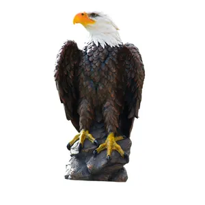 Estatua de águila de resina pintada a mano para exteriores, 24 pulgadas