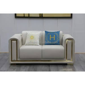 Pzcn โซฟาบ้านสไตล์อิตาลี, โซฟาห้องนั่งเล่นหรูหราเฟอร์นิเจอร์1 + 2 + 3ที่นั่งตกแต่งด้วยทองคำ - Product Image 4