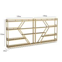 Meuble mural porte-vin pour bar, style moderne, panneau en fer forgé, mobilier de maison, capacité 10-19 bouteilles avec support à verres, pour restaurant