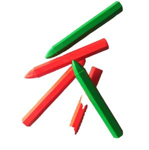 Crayon industriel hexagonal fluorescent rouge et vert pour marquage sur bois - Product Image 1