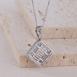 Colgantes hechos a mano de lujo cristiano 18K oro cuadrado brillante diamante Natural GIA certificado regalo de cumpleaños para mujeres rápido - Product Image 4