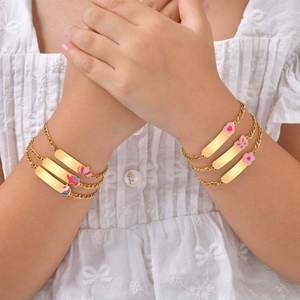 Pulsera y Brazalete de Acero Inoxidable 316L Resistente al Agua y al Deslustre, Chapado en Oro de 14K y 18K, Pulseras para Niñas - Product Image 3