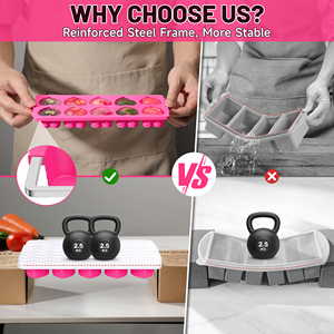 Bac à glaçons en silicone en forme de cœur avec couvercle, empilable, pour la cuisine à domicile - Product Image 5