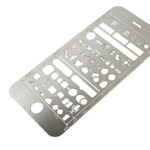 Règle en acier inoxydable gravée, épaisseur 0,8 mm, modèle ajouré pour journal, pochoir métallique pour gravure DIY - Product Image 1