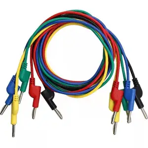 5 Kleuren 1M Stapelbare 4Mm Banana Plug Male Jack Banana Plug Multimeter Test Kabel 1000V/15A Rood/Blauw/Geel/Groen/Zwart