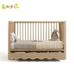 Mid-Century Retro Solid Wood <strong>Crib</strong> Montessori Kids Bed And Toddler House For Modern Bedrooms And School - Product Image 2