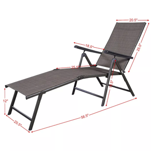 Respaldo de pierna ajustable de aluminio ligero para exteriores, <span class=keywords><strong>silla</strong></span> de tela teslin para playa, tumbona para piscina - Product Image 3