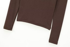 Femmes automne 2025 nouvelle mode et loisirs Joker <span class=keywords><strong>col</strong></span> haut mince bas chemise rétro femmes chic à manches longues <span class=keywords><strong>T</strong></span>-<span class=keywords><strong>shirt</strong></span> - Product Image 5