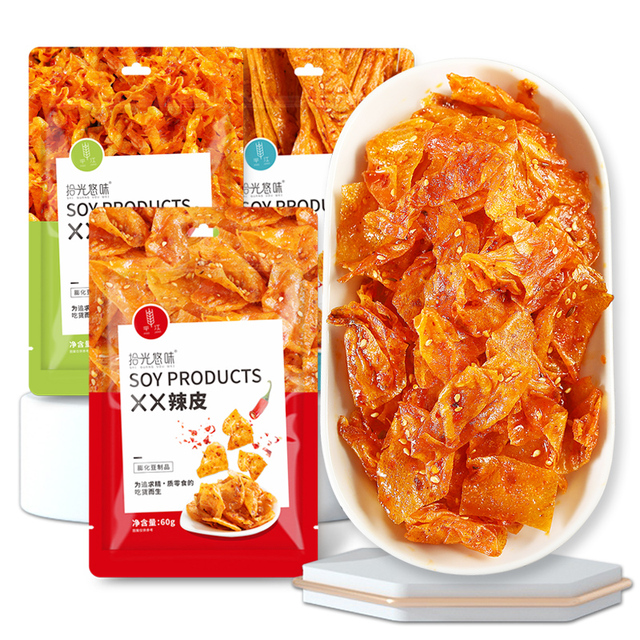 Chinese Soy Products 60g Spicy Flavor Halal Certified Soy Bean Snacks Exotic Instant Bag Gluten