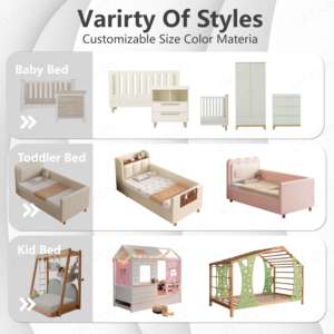 Cama de bebé tapizada individual con barrera de seguridad para niñas de <span class=keywords><strong>2</strong></span> años sobre la cama de bebé en la habitación de bebé - Product Image 5