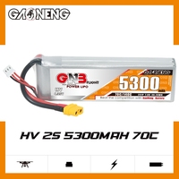 بطارية ليثيوم بوليمر GNB GAONENG عالية الأداء 5300 مللي أمبير 2S 7.6 فولت HV 70C XT60 للطائرات بدون طيار وسباقات FPV