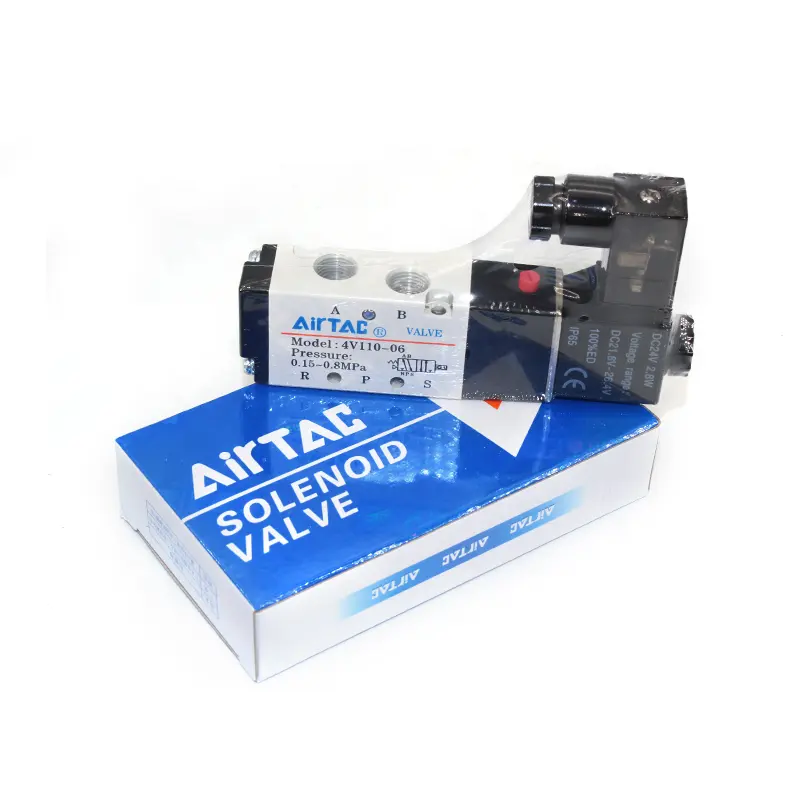 Solenoid Valve Pneumatic Accessories Cylinder Directional Valve 4v110-06 4v210-08 4v310-10 4v410-15 Airtac Valve