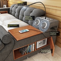 Ensemble de lit de massage en bois rembourré de luxe moderne avec fonctionnalité intelligente taille King