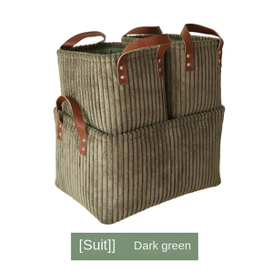 <span class=keywords><strong>Panier</strong></span> <span class=keywords><strong>de</strong></span> <span class=keywords><strong>rangement</strong></span> <span class=keywords><strong>pliable</strong></span> en velours côtelé pour la maison, style rustique, avec longues poignées, grande capacité, lot <span class=keywords><strong>de</strong></span> 3 boîtes <span class=keywords><strong>de</strong></span> <span class=keywords><strong>rangement</strong></span>, ensemble <span class=keywords><strong>de</strong></span> seaux à vêtements, bacs en tissu - Product Image 6