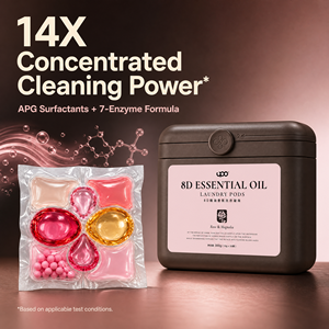 Capsules de lessive écologiques biodégradables à double couche de film PVA soluble dans l'eau, parfum rose, 8 en 1 - Product Image 3