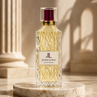 Nouveau design, vente en gros, flacon de parfum vide en verre transparent unique de 100 ml avec pulvérisateur à sertir, 100 ml avec boîte d'emballage