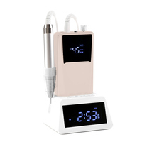 Machine à ongles portable rechargeable à moteur sans balais haute vitesse 45000 tr/min 85W avec station de charge et horloge