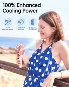 Portable Misting <b>Fan</b> 180 Foldable <b>Handheld</b> Personal <b>Fan</b> with Mist Spray 30ml Water Tank USB Rechargeable <b>Handheld</b> <b>Fan</b> - Product Image 2