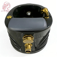 Bassin de spa pour les pieds autoportant avec 7 lumières LED colorées, repose-pieds en latex ultra-doux, interrupteur de contrôle de l'eau pour utilisation en salon de beauté