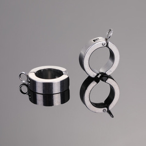 Stainless Steel Thick Hoop <b>Cuff</b> <b>Earrings</b> 14x15mm Unisex Geometric Round Everyday Wear - Product Image 3