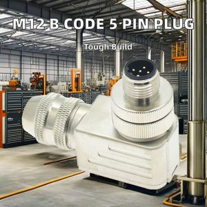 Conector impermeable M12, conector macho de 5 pines, código B, conectores de enchufe de instalación de campo impermeables industriales - Product Image 6