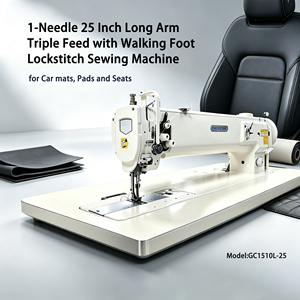 <span class=keywords><strong>Machine</strong></span> à <span class=keywords><strong>coudre</strong></span> point noué à bras long de 25 pouces, simple aiguille, <span class=keywords><strong>triple</strong></span> entraînement avec pied entraîneur pour tapis de voiture, coussins et sièges - Product Image 1