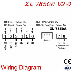 Incubateur d'œufs numérique ZL-7850A avec panneau <span class=keywords><strong>frontal</strong></span> IP65, thermostat de chauffage/refroidissement, contrôleur de température et d'humidité - Product Image 5