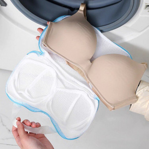 <b>Bra</b> Laundry Bag Mesh With Handles Rectangle Gray <b>Blue</b> <b>Bra</b> Care Machine Washable Clothing Organizer Bathroom Use - Product Image 3