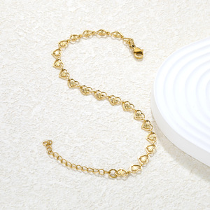 Heart Shaped Stainless Steel Necklace <b>Bracelet</b> <b>Set</b> For Women Party Jewelry Fashion Accessory - Product Image 4