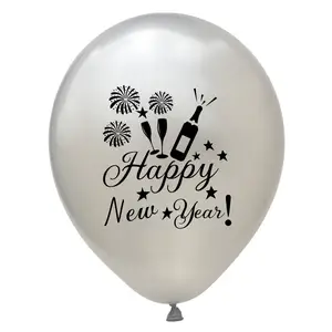 Venta al por mayor Feliz Año Nuevo 2024 juguete promocional uso autoinflable helio globos de látex de goma Premium 12 pulgadas para todas las ocasiones