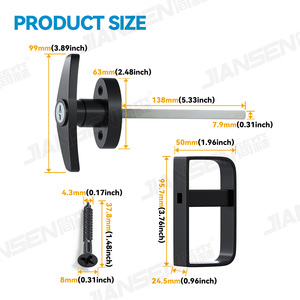 US Local Stock moderne poignée en T <span class=keywords><strong>serrure</strong></span> hangar porte fer loquet <span class=keywords><strong>serrure</strong></span> Kit clôture porte loquet pour toute porte battante de bâtiment - Product Image 2