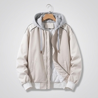 Veste en cuir PU teintée et enduite pour hommes grande taille Streetwear à capuche manteau universitaire Hip Hop coupe-vent unisexe veste en faux cuir