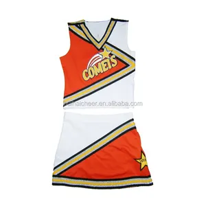 New Design Wholesale Cheer Uniforms Kids Adult Short Sleeve Girls Cheerleader Uniform