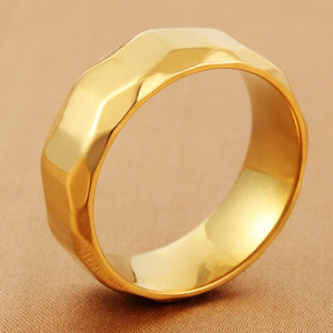 Men's Gold Geometric <b>Ring</b> Stainless Steel Polygonal Design Everyday Wear - Product Image 2