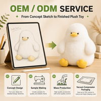 Jouets en peluche en coton PP de haute qualité, figurines de canards blancs en peluche, mascotte de marque personnalisée, quantité minimale de commande.