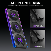 Ventilador de caja ARGB de 120 mm con aspas invertidas, PWM, silencioso, para chasis de PC panorámico, ventiladores estéticos para computadora.