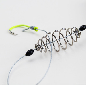 Ensemble de pêche pour carpes argentées et carpes à grosse tête avec hameçons doubles à ressort fluorescents anti-emmêlement pour la pêche au fond - Product Image 2