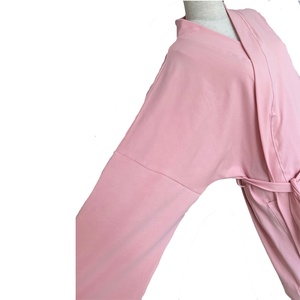 Abito <span class=keywords><strong>da</strong></span> <span class=keywords><strong>notte</strong></span> corto in lino morbido <span class=keywords><strong>da</strong></span> donna in cotone lavorato a maglia rosa personalizzato - Product Image 6