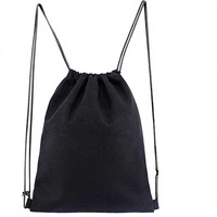 Sac à cordon en coton uni de luxe personnalisé avec logo, écologique, portable, pour le sport, sac cadeau, sac à dos à cordon – Vente en gros